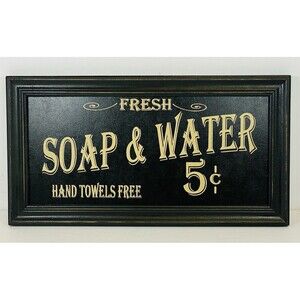 Vintage Bath Wall Art Frame 14”x7.5”